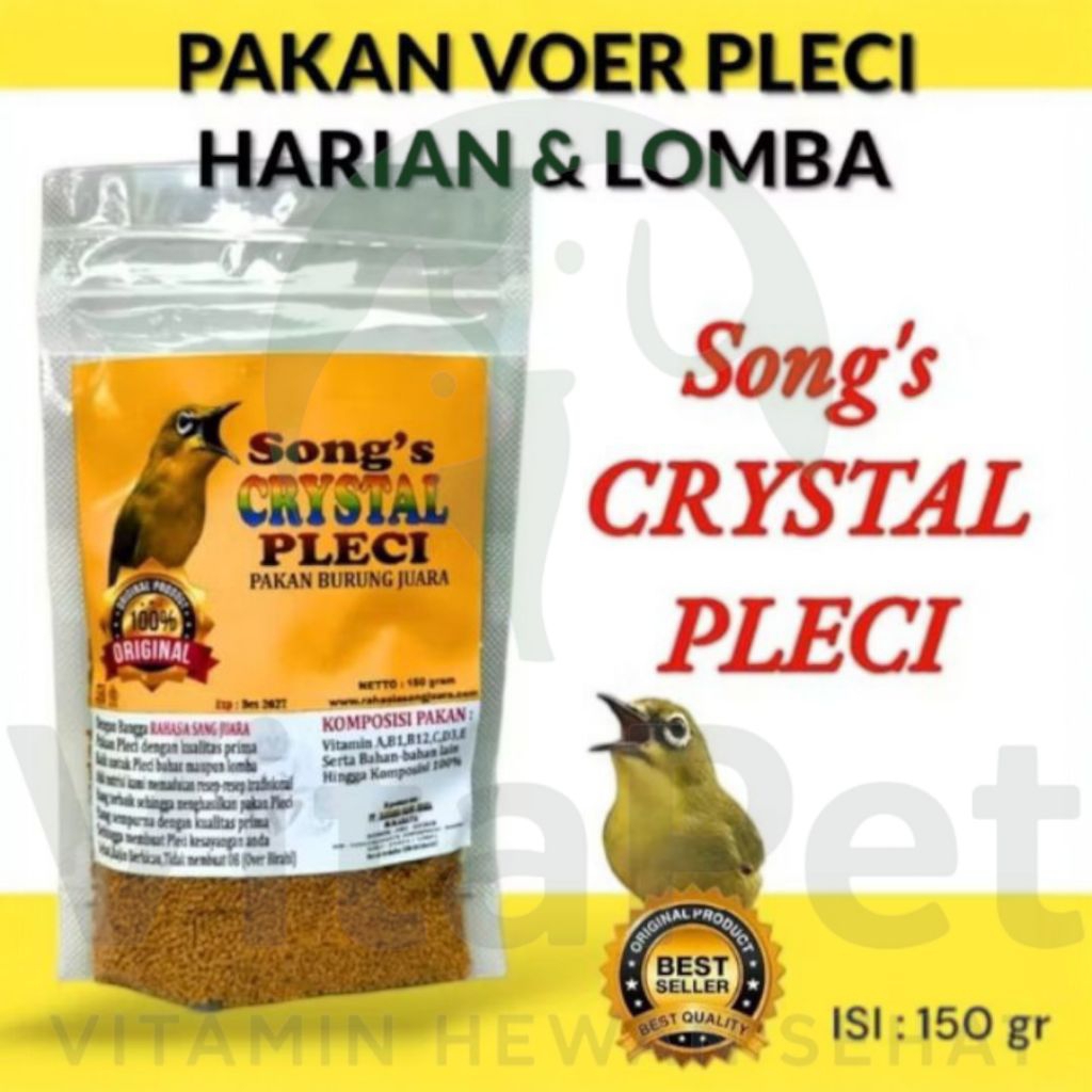 Crystal Song's Pleci 150gr - Pakan Voer Olahan Terbaik untuk Burung Pleci