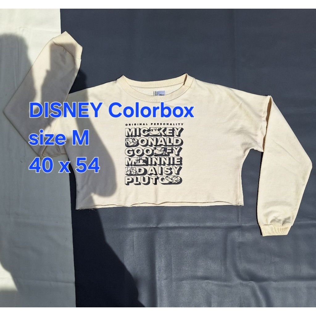 Sweater Crewneck DISNEY x COLORBOX Crop Wanita