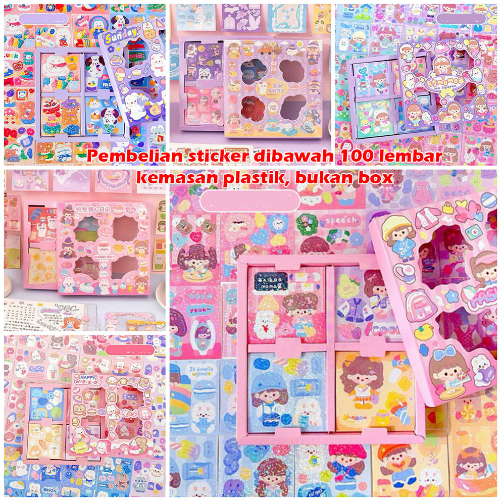 KEMASAN PLASTIK - Sticker MINI Hologram Glitter - 25/50 Lembar Stiker Anak - Deco Aesthetic
