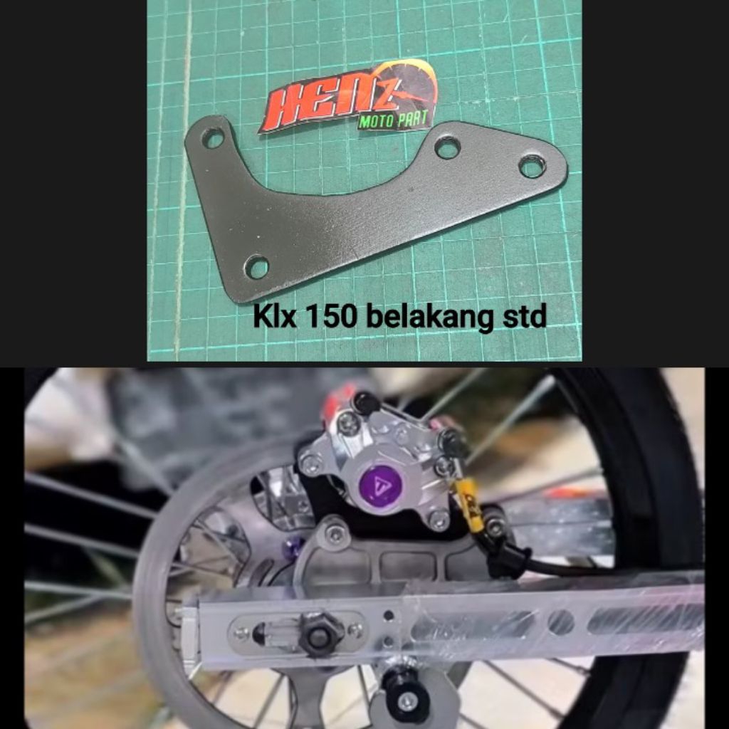 bracket pangkon cakram rem belakang klx 150 dtracker kaliper brembo 2p bigpot kupu kupu atau sejenis