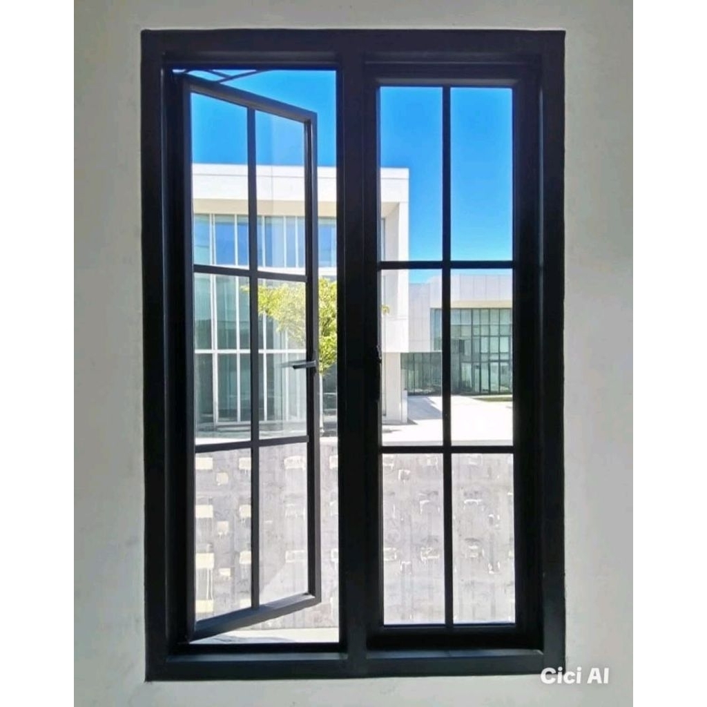 jendela swing aluminium ukuran Tinggi 120 x Lebar 60 Harga belum termasuk kusen dan lis ornamen