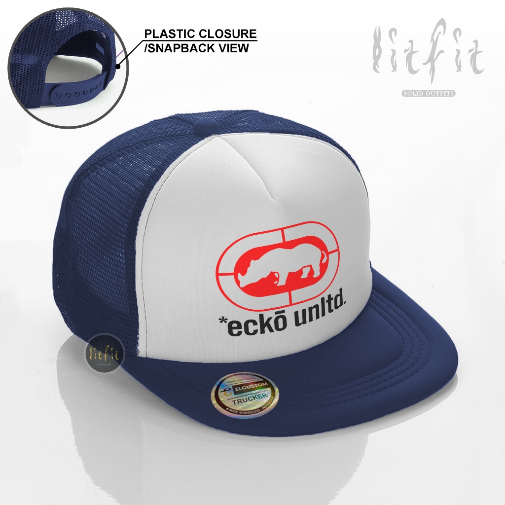 Ecko UNLTD Snapback /Topi Snapback Pria /Topi Trucker Jaring /Topi Distro Skena Outfit /Topi Cowok S