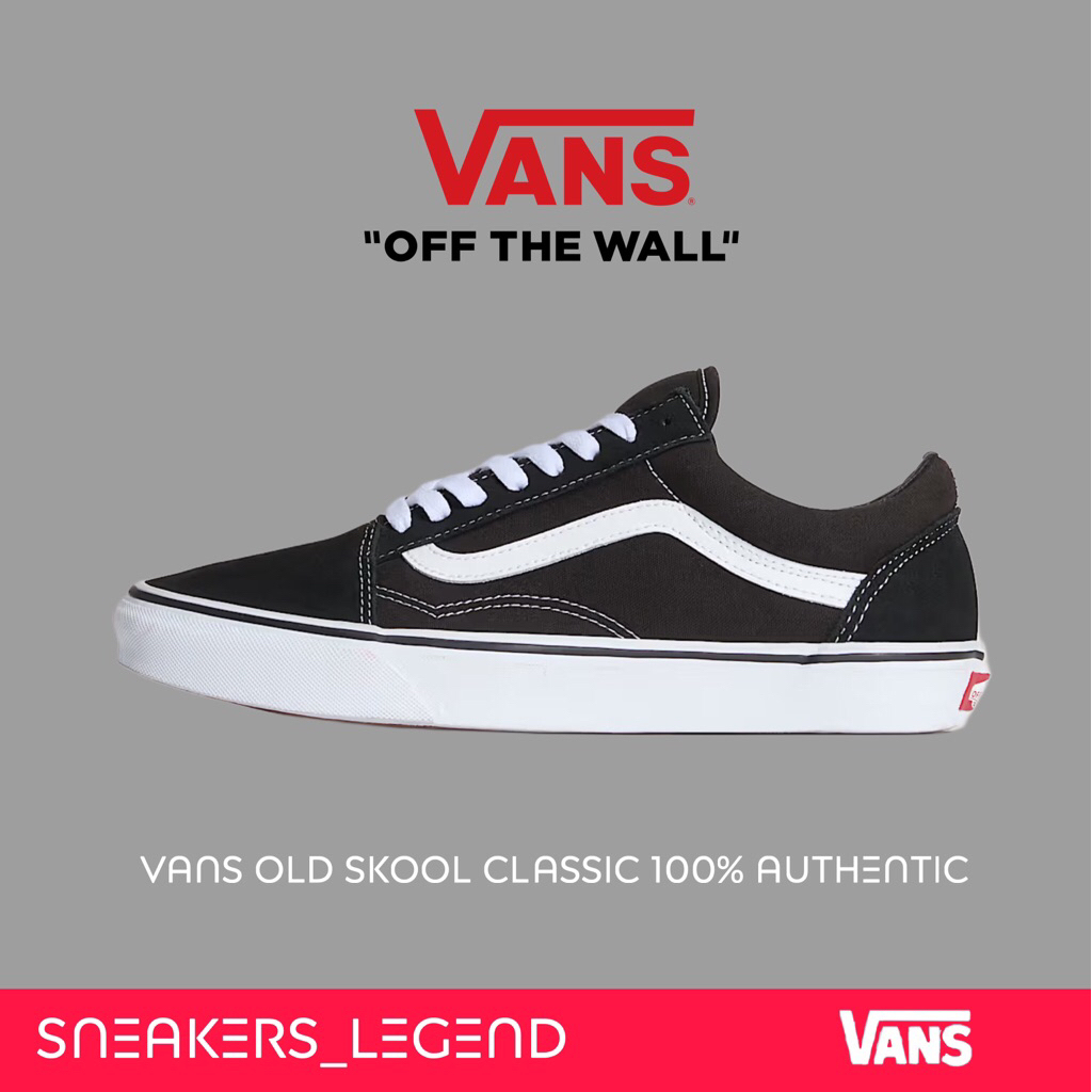 Vans Old Skool Black White Classic Original 100% Free Paperbag Sticker Cod Bnib Garansi Ori Tembus