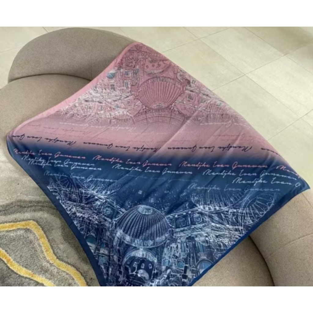 Mandjha Hijab Ivan Gunawan Fashion Original Scarf Sofia Navy Pink,Produksi Egypt,Merciful,Nabawi,Mon