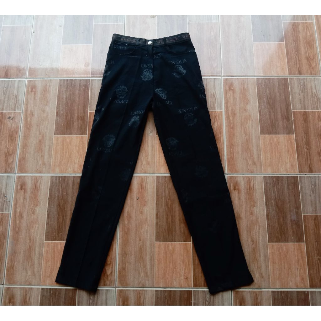 Versace Monogram Silk Pants