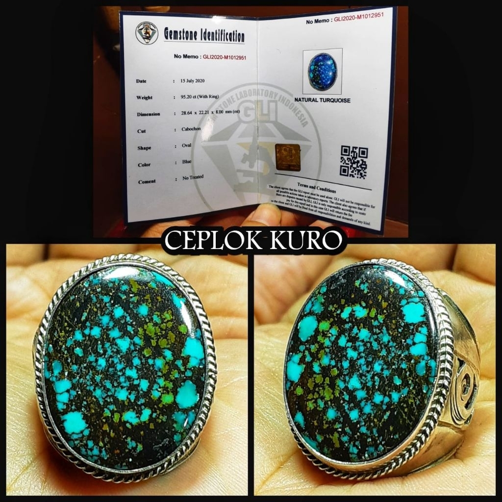 pirus jumbo antik persia multi colour + ring perak