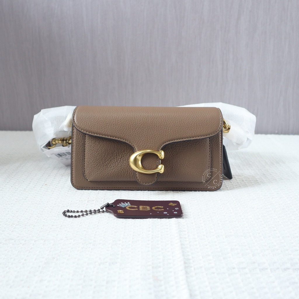 (READY ORIGINAL) Coach Tabby 20 Polished Leather Shoulder Bag Dark Stone