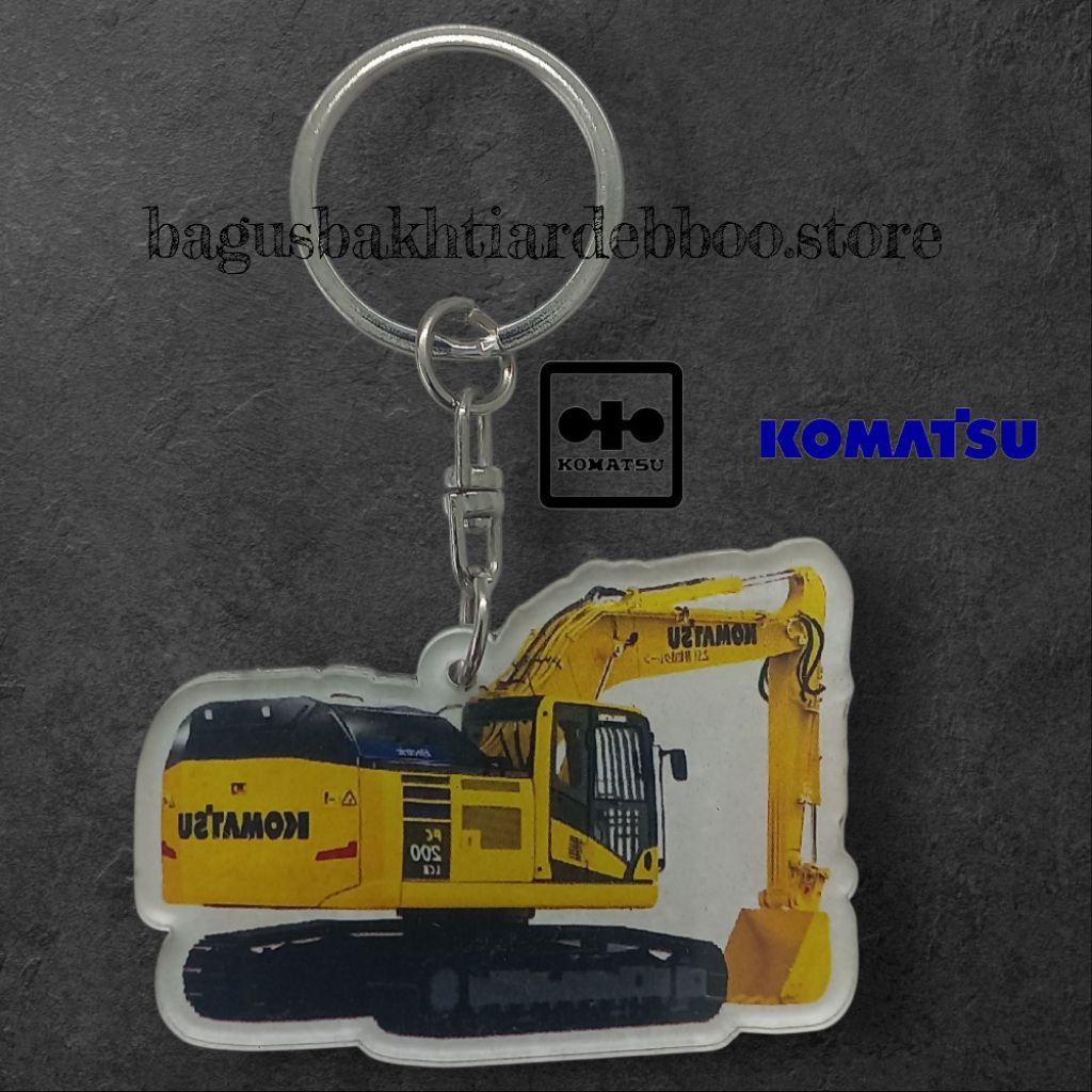 Gantungan Kunci Komatsu Akrilik Excavator PC 200 Komatsu