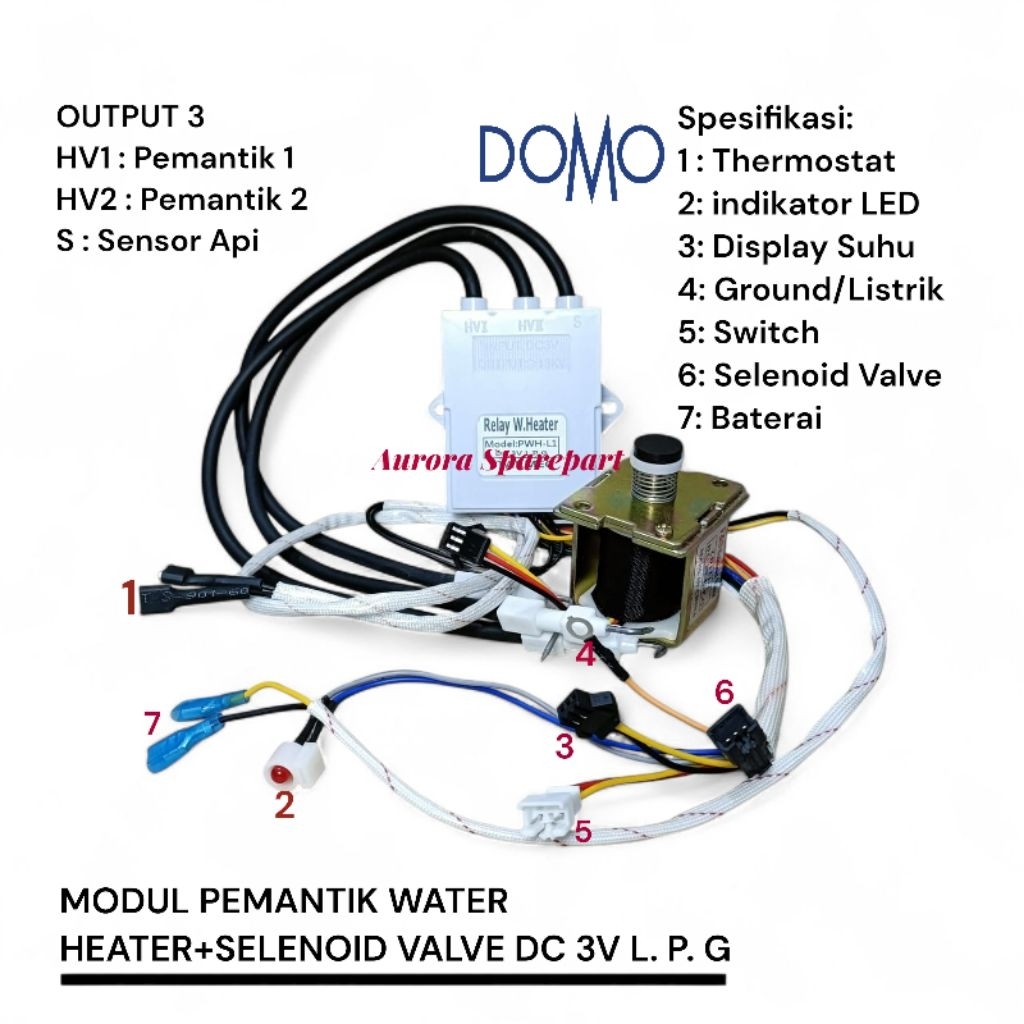 Water heater modul pemantik paket Selenoid DC 3V L. P. G Pemanas air gas DOMO