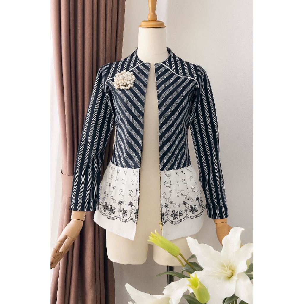 TENUN_GAYA Blouse tenun lurik 2 in 1 Outer tenun lurik blouse tenun lurik wanita blouse kerja fashio