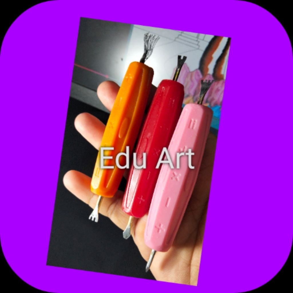 Alat Kerik Crayon / kerok Crayon gagang unik/Ukir Crayon 6 Mata