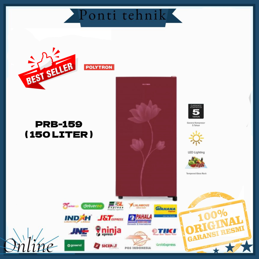 KULKAS POLYTRON 1 PINTU PRB-159 B KAPASITASIS 150 LITER ( BARU )