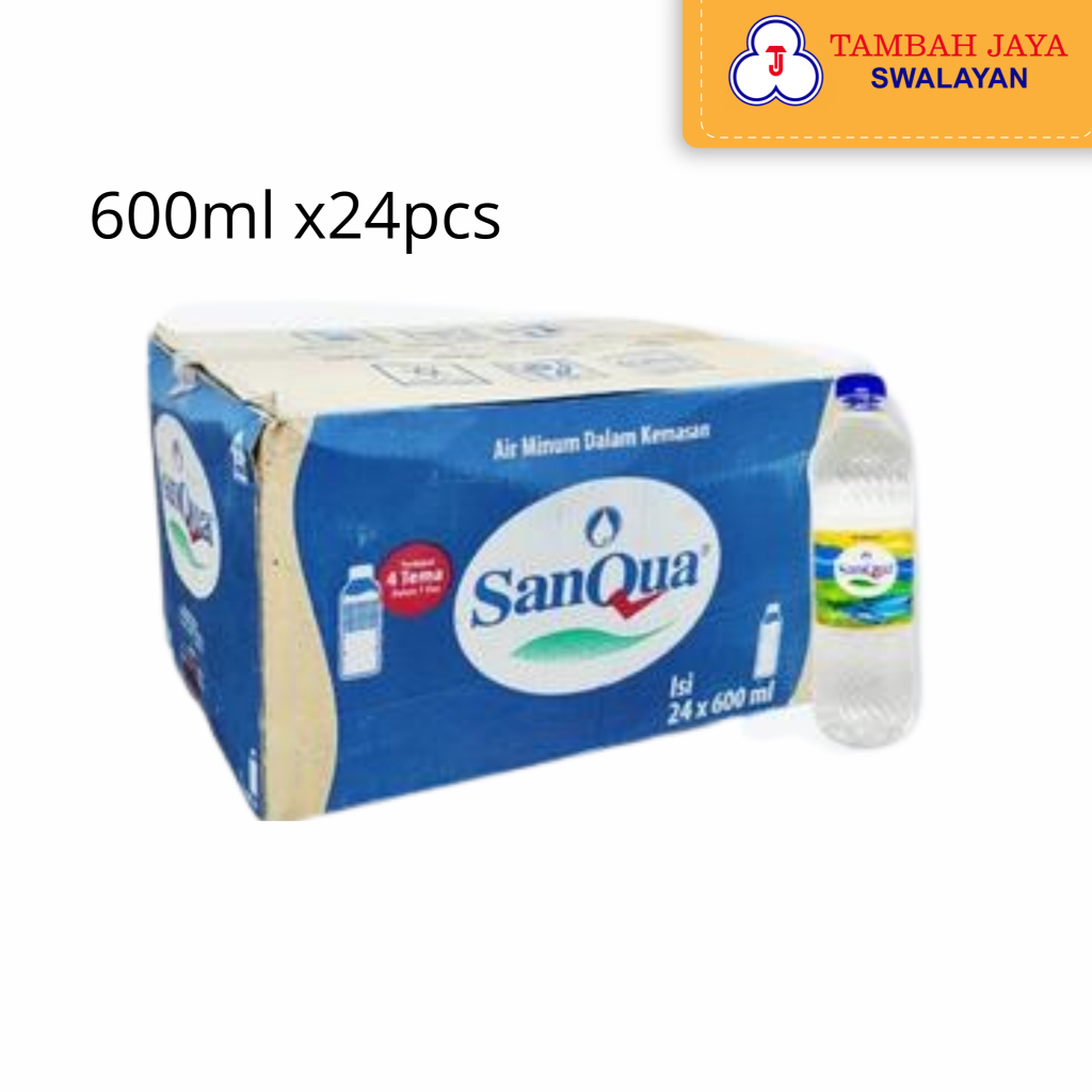 SanQua Air Mineral 600 ml Botol (24 Botol)