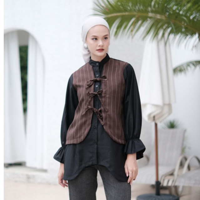 Dya id - Marsha top Pakaian kemeja ribbon wanita