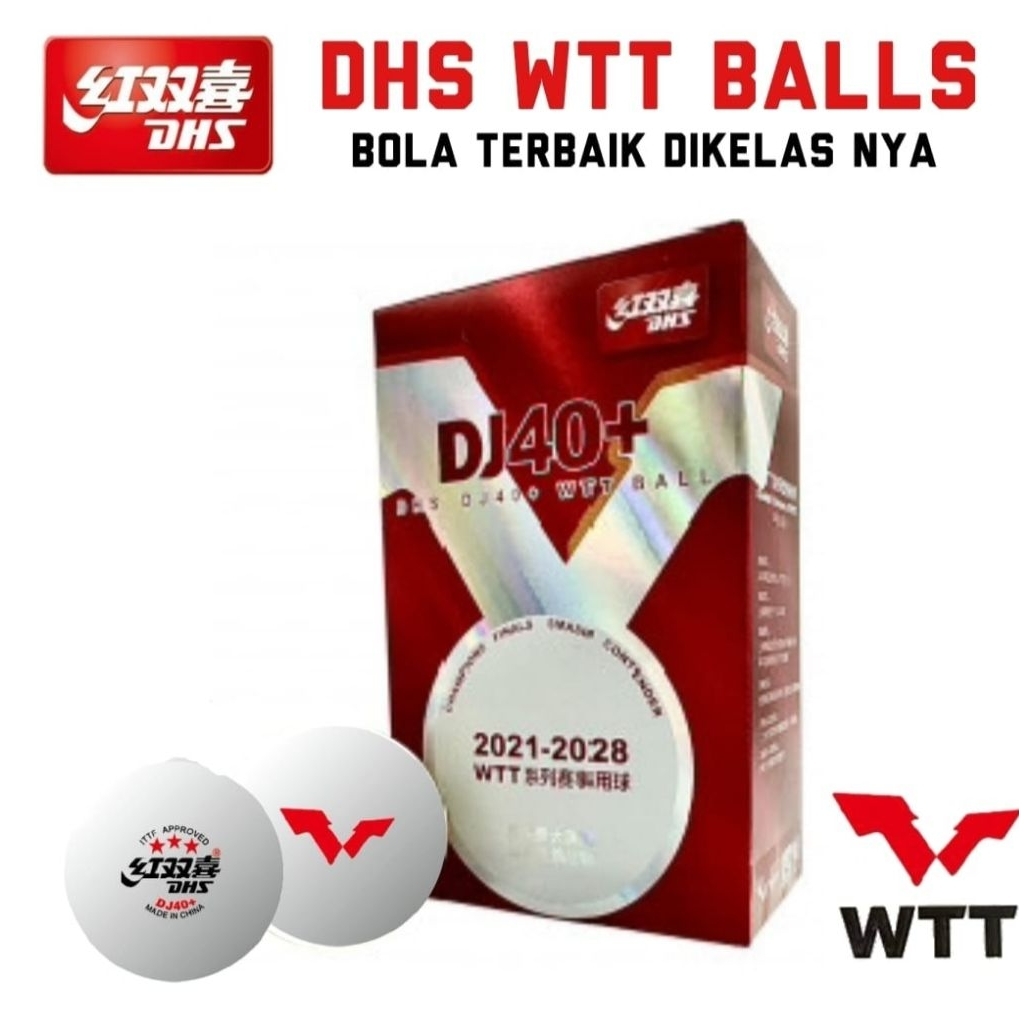 Bola DHS WTT bintang 3 bola pingpong tenis meja 100%Original