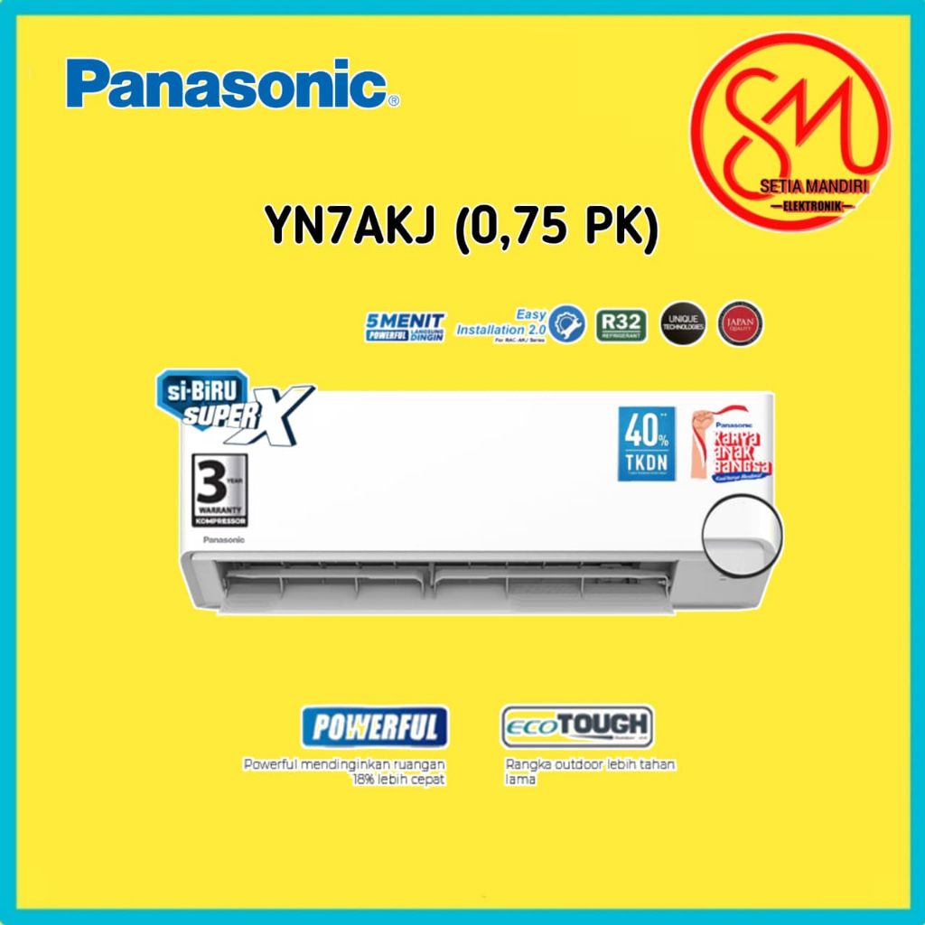 AC PANASONIC 3/4PK / AC-Deluxe / Split Standard / YN-Series /Murah - CS/CU-YN7AKJ