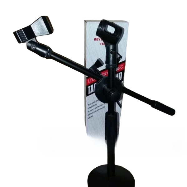 Stand Mic Meja (Body Besi + Holder HP) / Stand Mic Podium Meja Stand Microphone Meja Stan Mic Rapat