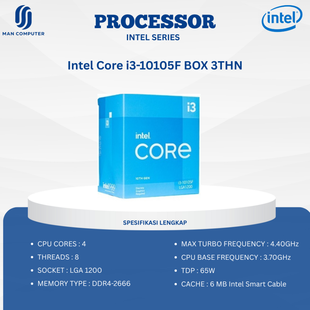 INTEL CORE I3 10105F 4.30 GHz