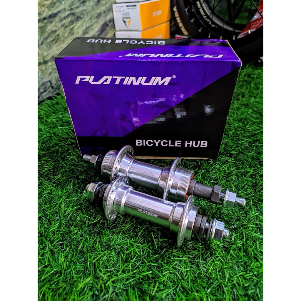 Hub Freehub Nap Bos Sepeda PLATINUM Drat 36 Hole Silver Bearing SET (Depan Belakang)