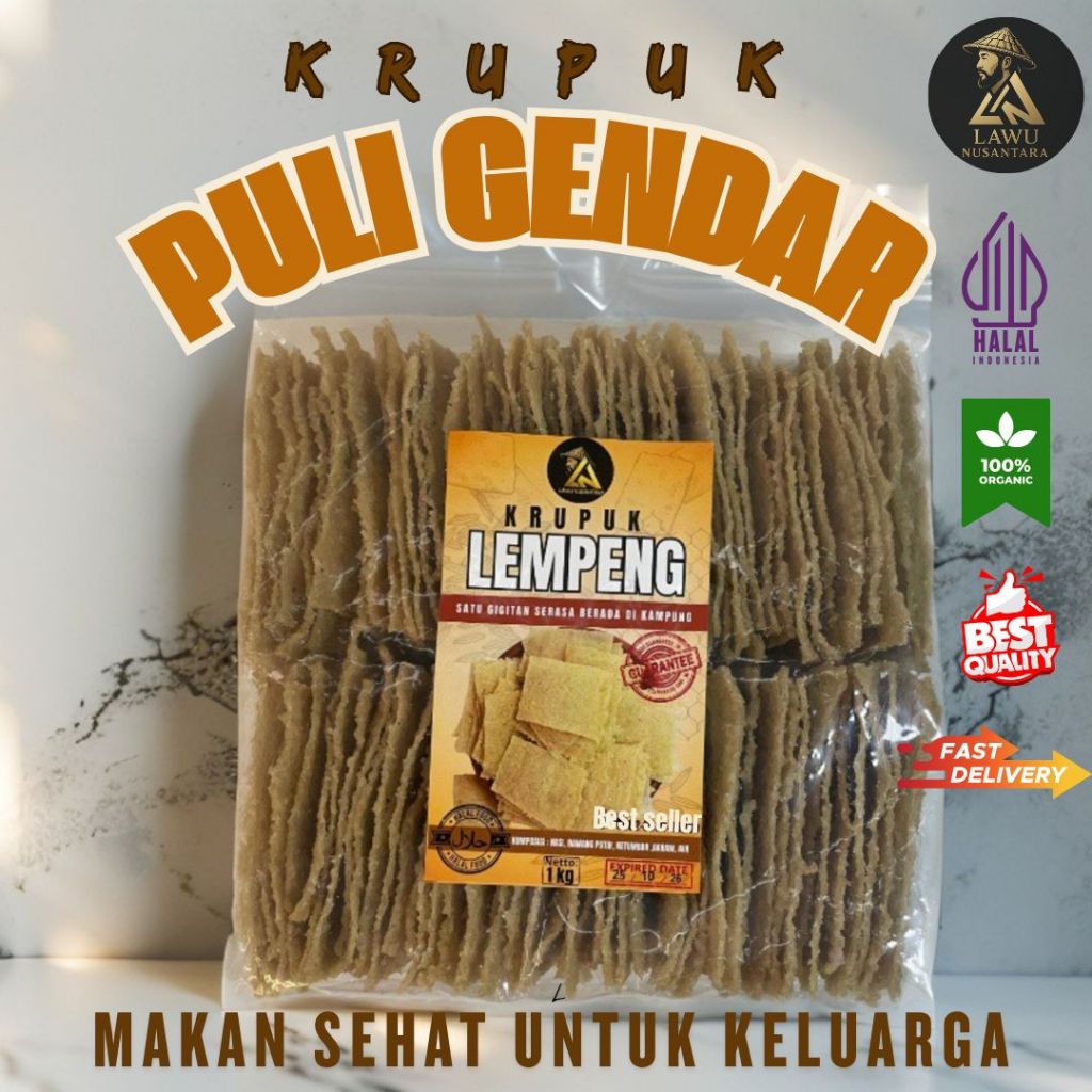Makanan Tradisional Krupuk Puli Gendar 1 kg Premium Oleh Oleh Lempeng Beras Khas Madiun Magetan