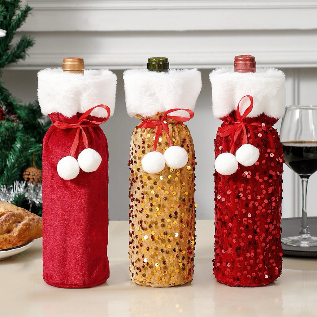 wine cover sarung botol wine hampers edisi natal christmas bottle wrap
