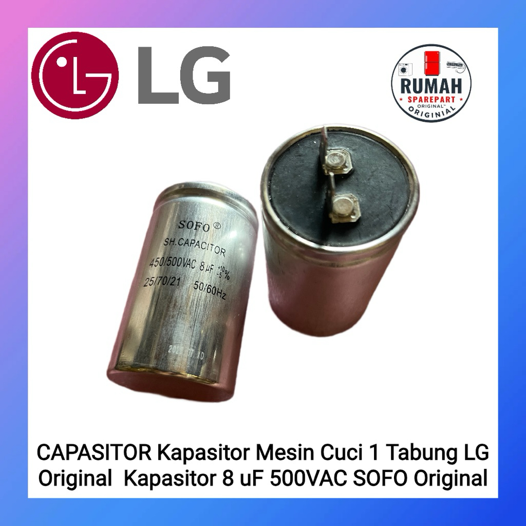 CAPASITOR  MESIN CUCI LG 1 TABUNG 8 UF NEW ORIGINAL