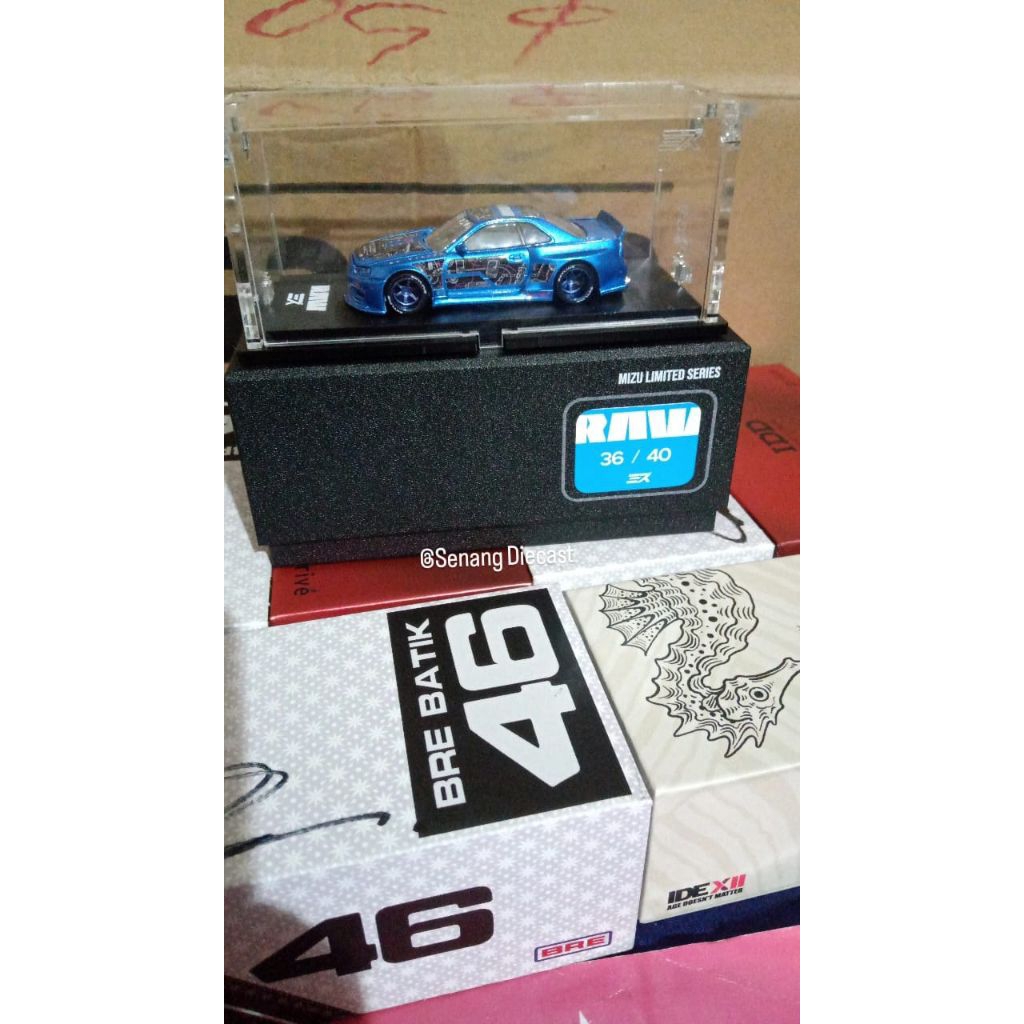 MIZU DIECAST RAW R34 BLUE METALIK