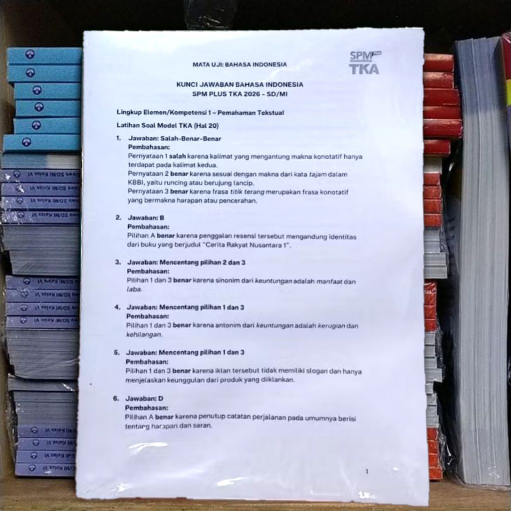 Kunci Jawaban SPM PLUS TKA Untuk SD/MI