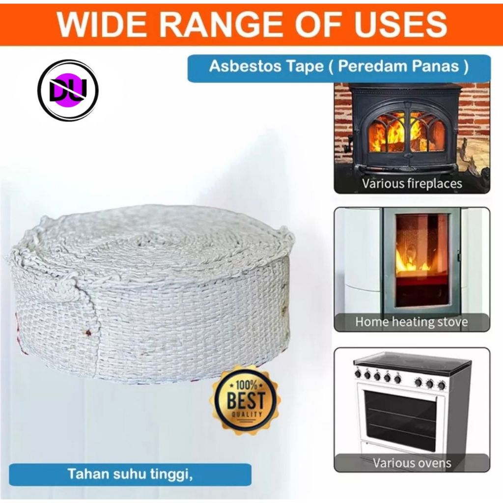 Asbestos Pita Isolasi Tahan Panas Pita Asbes Asbestos Tape Rollan Insulasi Tahan Panas Isolasi Knalp