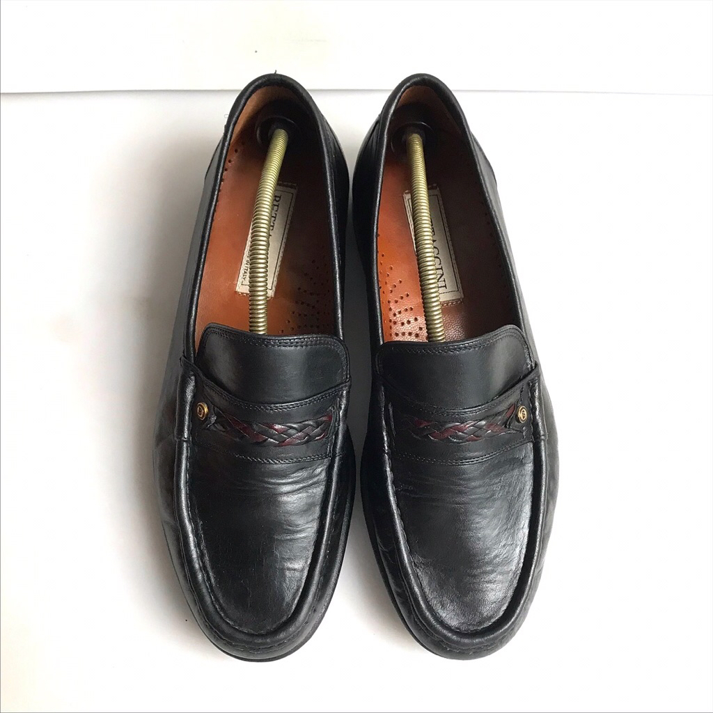 Vintage Italian Black Penny Loafers Adrian Tassle Bettaccini like bass weejuns penny loafer  Black l