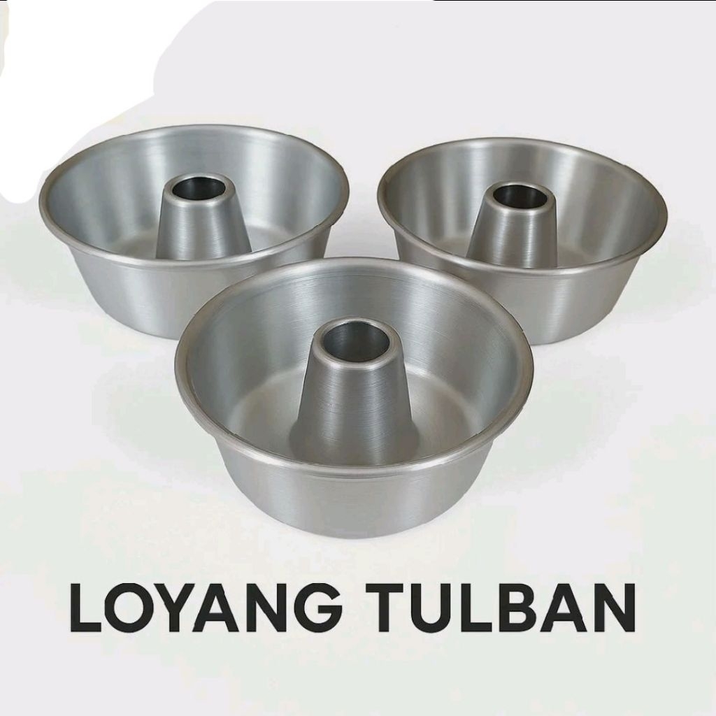 Loyang Tulban Bima Pres Ukuran 22 Cm Tinggi 9 Cm Loyang Kue Bolu Tulban Alumunium tanpa Sambungan Ki