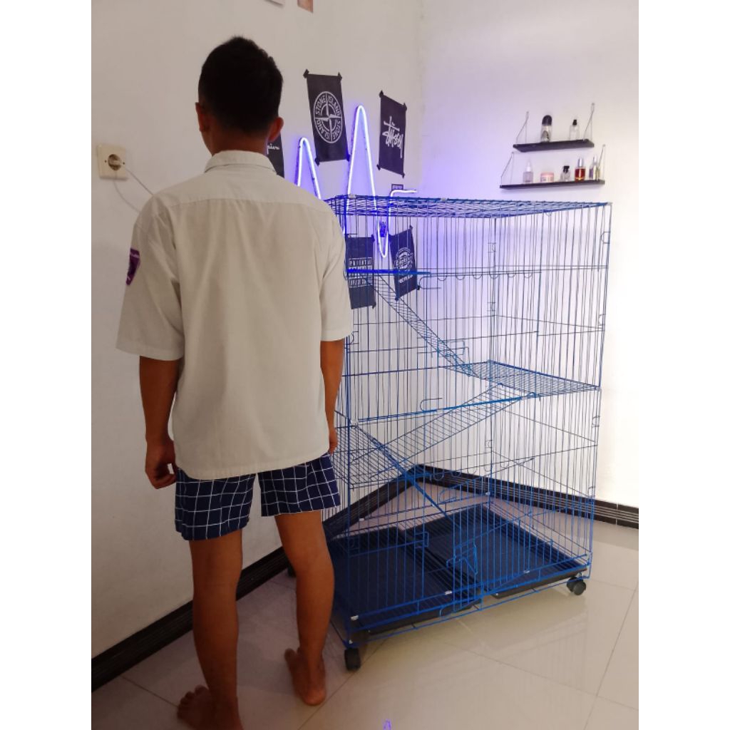 PROMO KANDANG KUCING EXTRA JUMBO TINGKAT 4 BAHAN TEBAL
