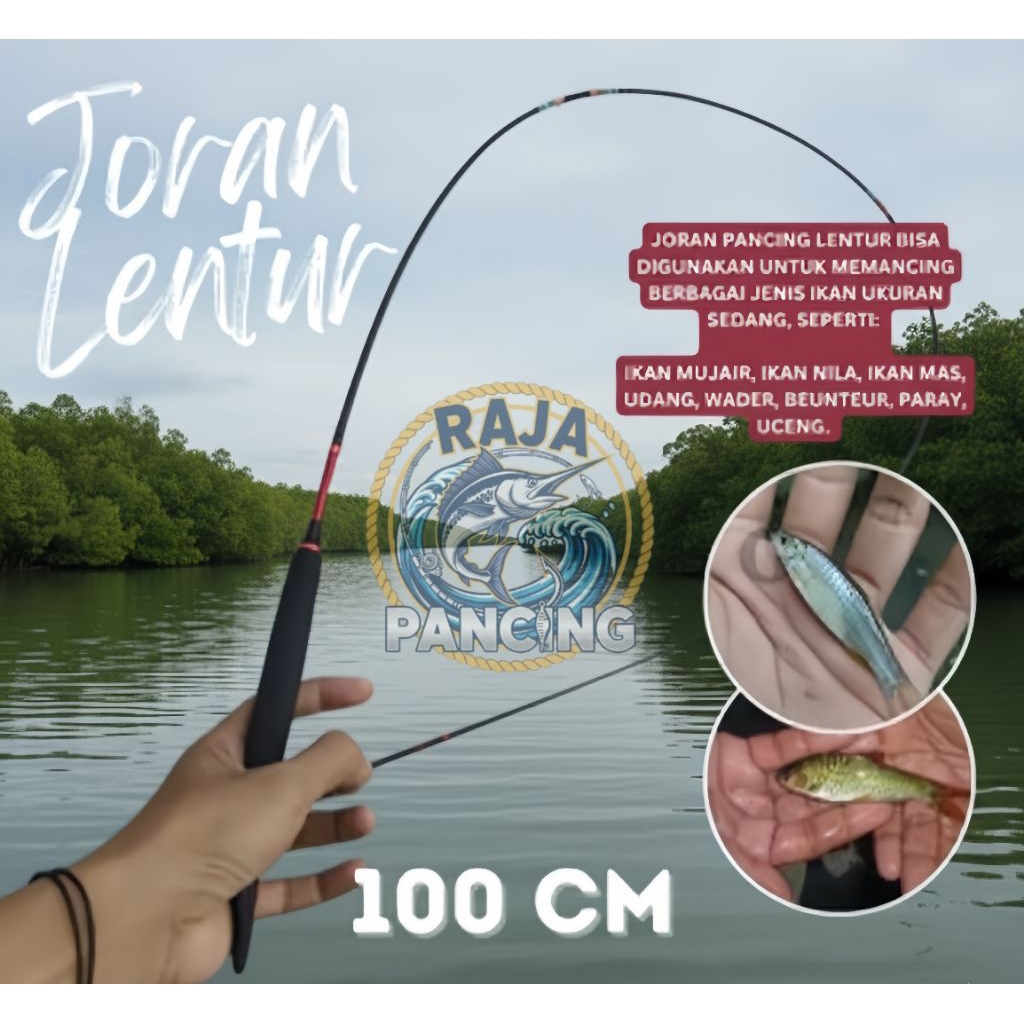 [Terlaris] JORAN PANCING KAYU HITAM 100cm FIBER LENTUR | Joran Kolam & Sungai