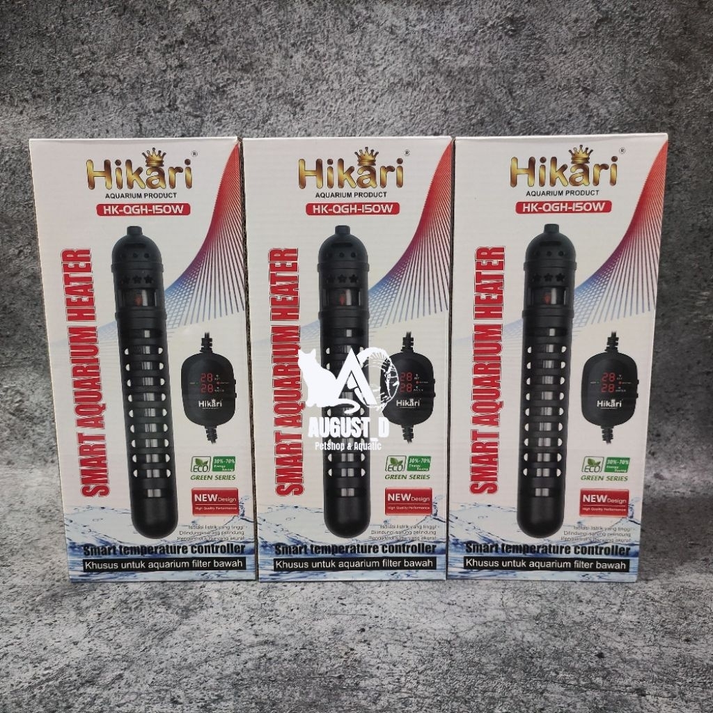 Smart Heater Aquarium HIKARI HK-QGH 150 Watt Pemanas Penghangat Air Aquarium Untuk Sump Filter / Fil