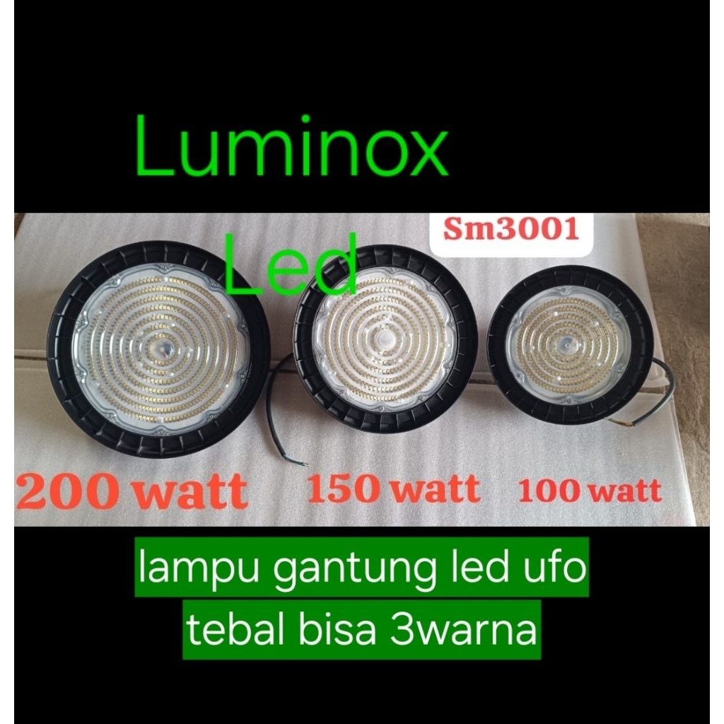 lampu gantung led ufo kuning,putih,naturalwhite 3warna 100w 150w 200w / highbay ufo led 100watt 150w