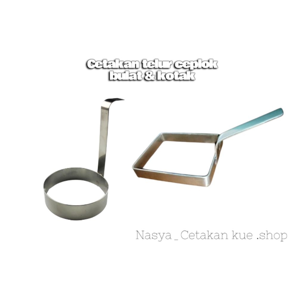 Cetakan Telur ceplok persegi round bulat kotak stainless steel