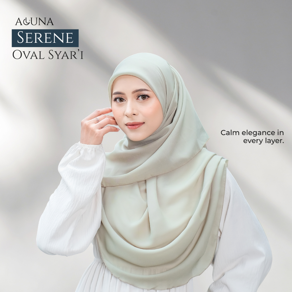Aluna Serene Series – Oval Syar'i - Hijab Syar'i - Hijab Segi empat - Hijab Oval Syar'i - Hijab Segi