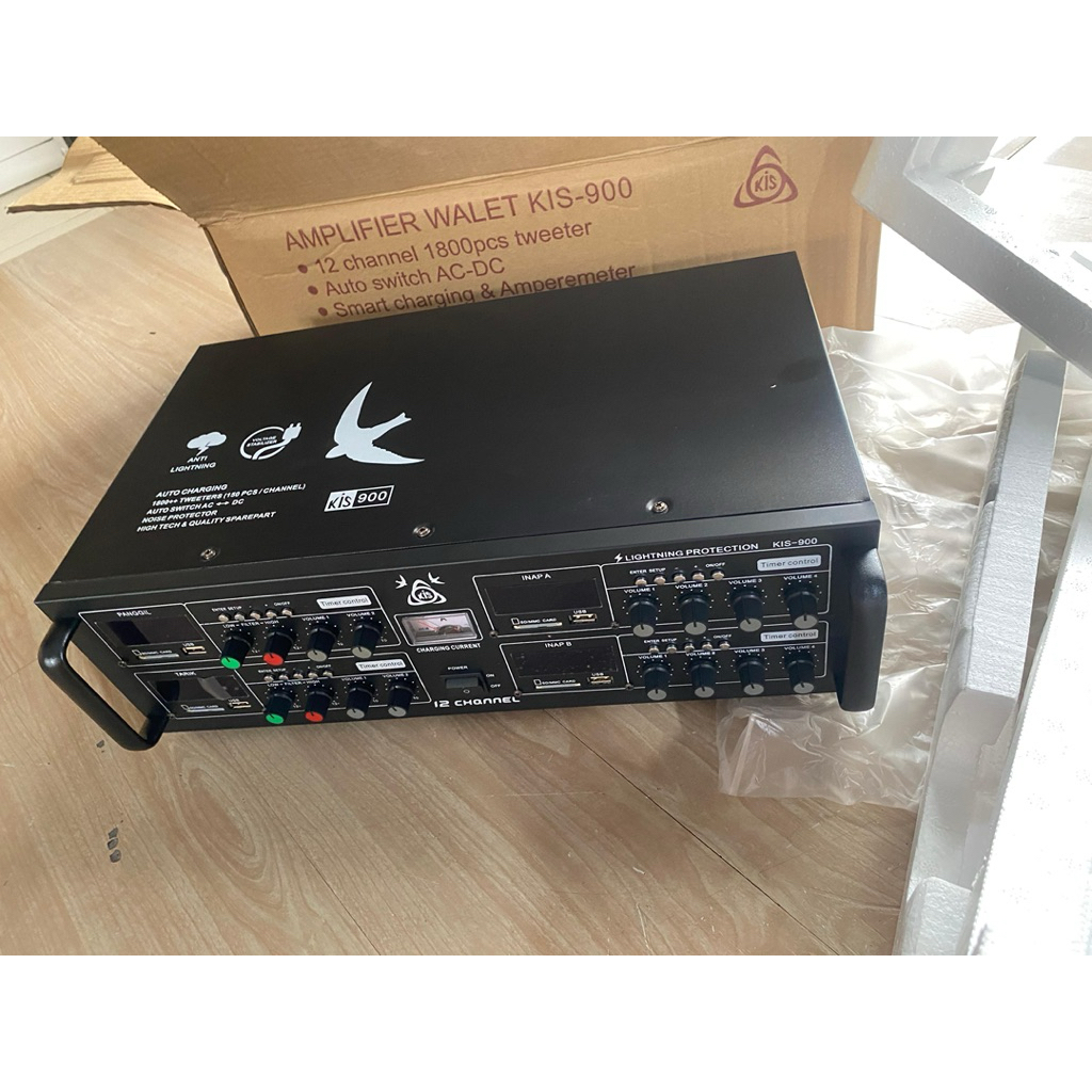 Ampli Walet Kis 900 amplifier 4 slot mp3 12 chanel player walet