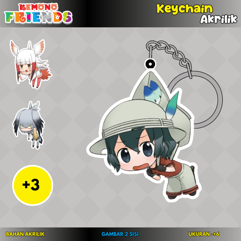 [Kemono Friends] Gantungan kunci & strap handphone full akrilik Kaban karakter anime Kemono Friends