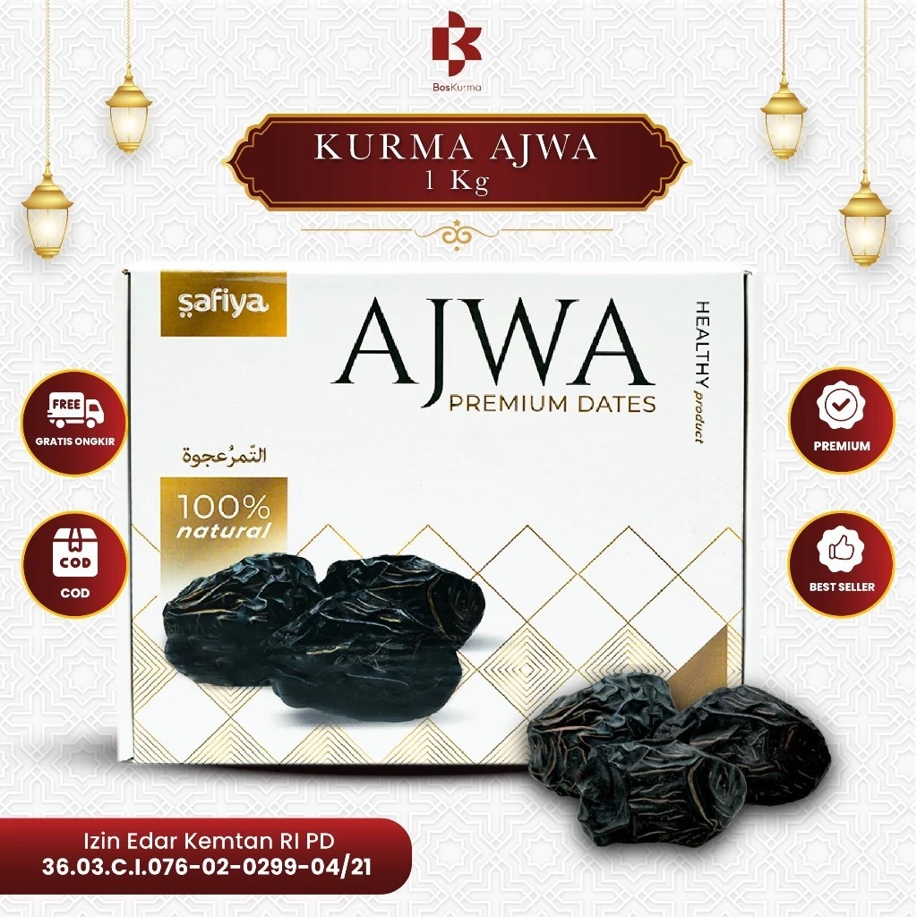 Kurma Ajwa Madinah 1 Kg Safiya Kurma Nabi /