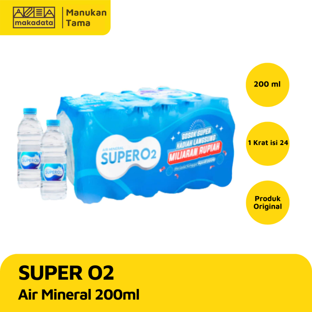 AIR MINERAL / WATER SUPER O2 200ML (1 KRAT)