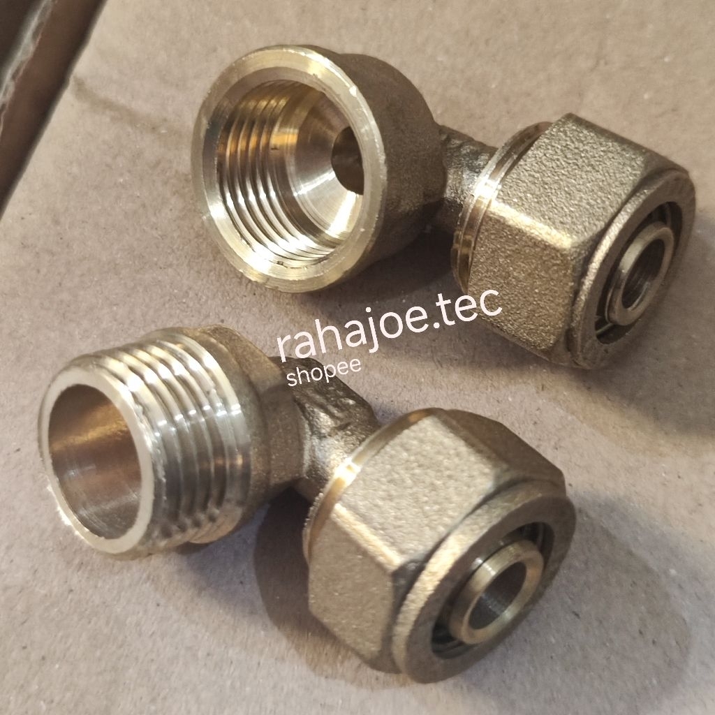 Keni Besi Kuningan 1/2" Drat Luar / Drat Dalam  L 1/2 Inch Knie Knee 1/2 Inch Sambungan Pipa Selang 