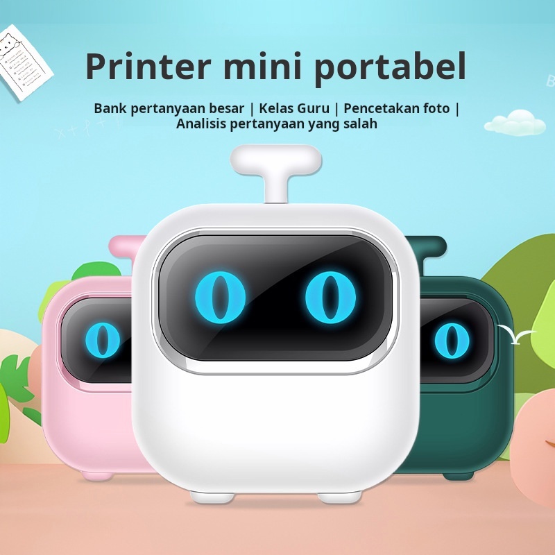 Nirkabel Mini Thermal Printer Bluetooth Printer Portable Tanpa Tinta Thermal Printer Label Receipt B