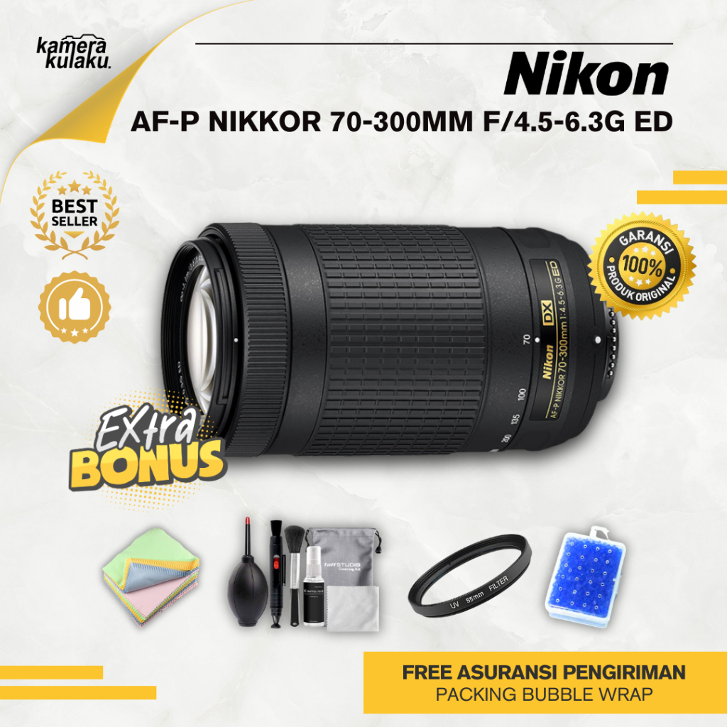 LENSA TELE NIKON AF-P 70-300MM F4.5-6.3 G ED MULUS LIKE NEW cocok untuk D5300 D5600 D7200 D7100 D340