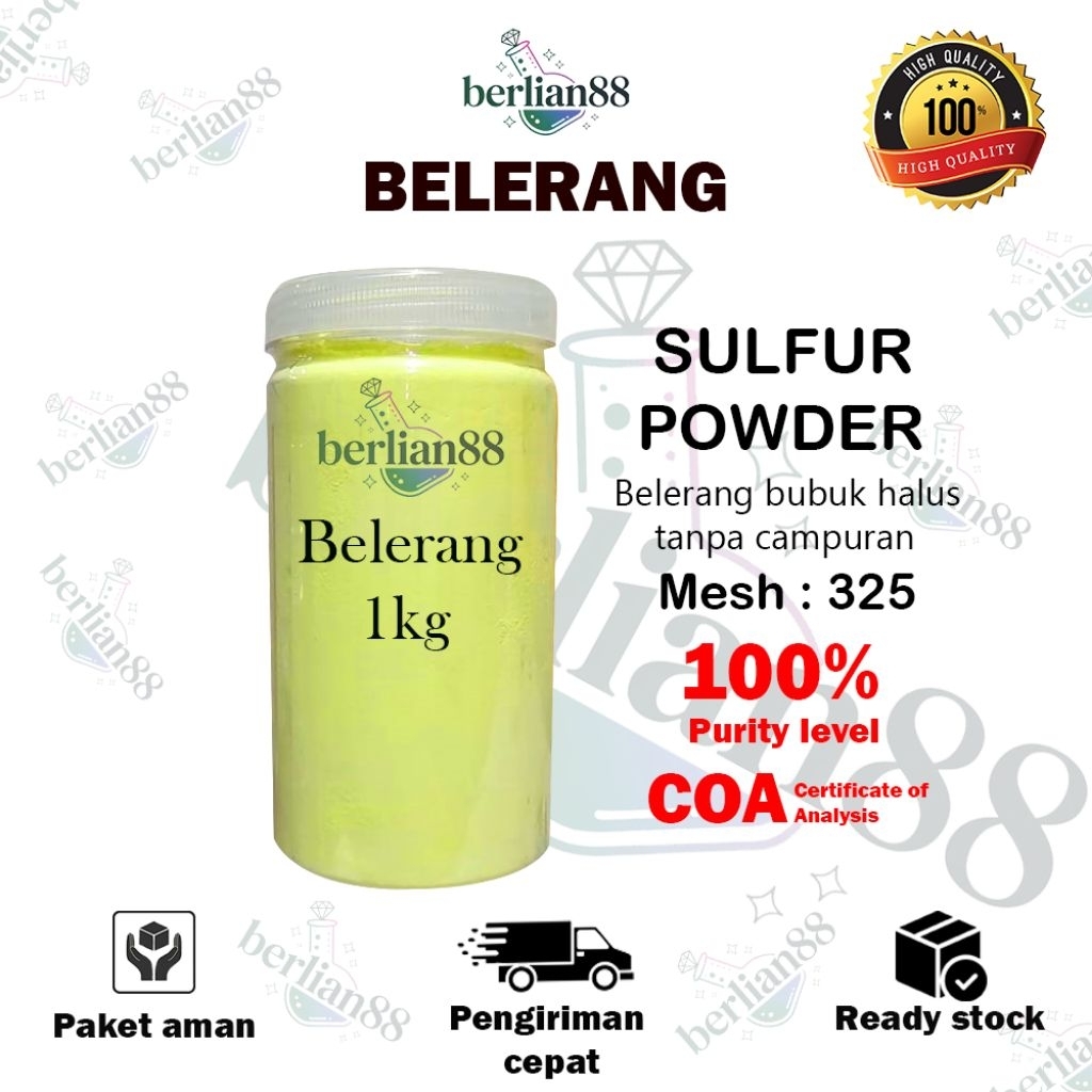 belerang bubuk Halus 1kg / Sulfur Powder / Belerang Powder / Belerang asli / Murah