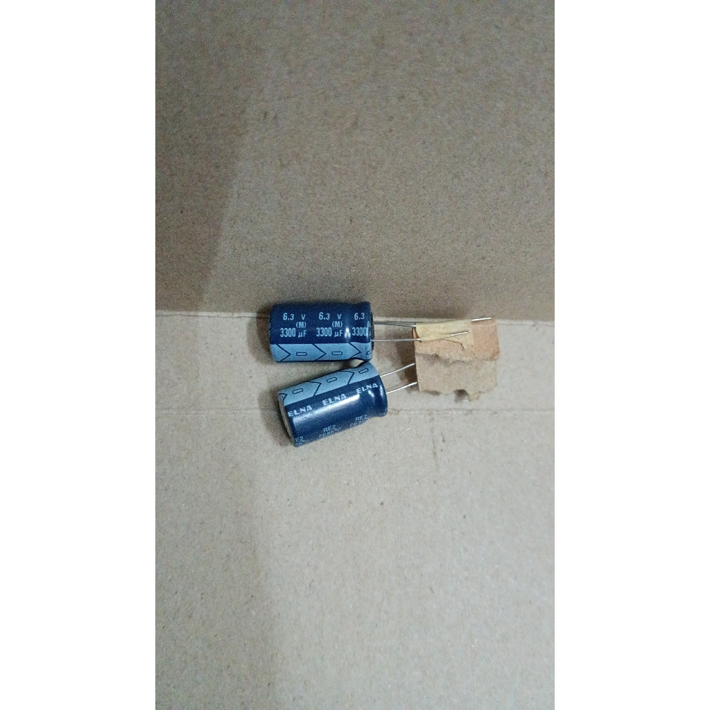 6654 kapasitor elco 3300uf 3300 uf 6.3v 6,3v 6v3 6.3 6,3volt elna jepang