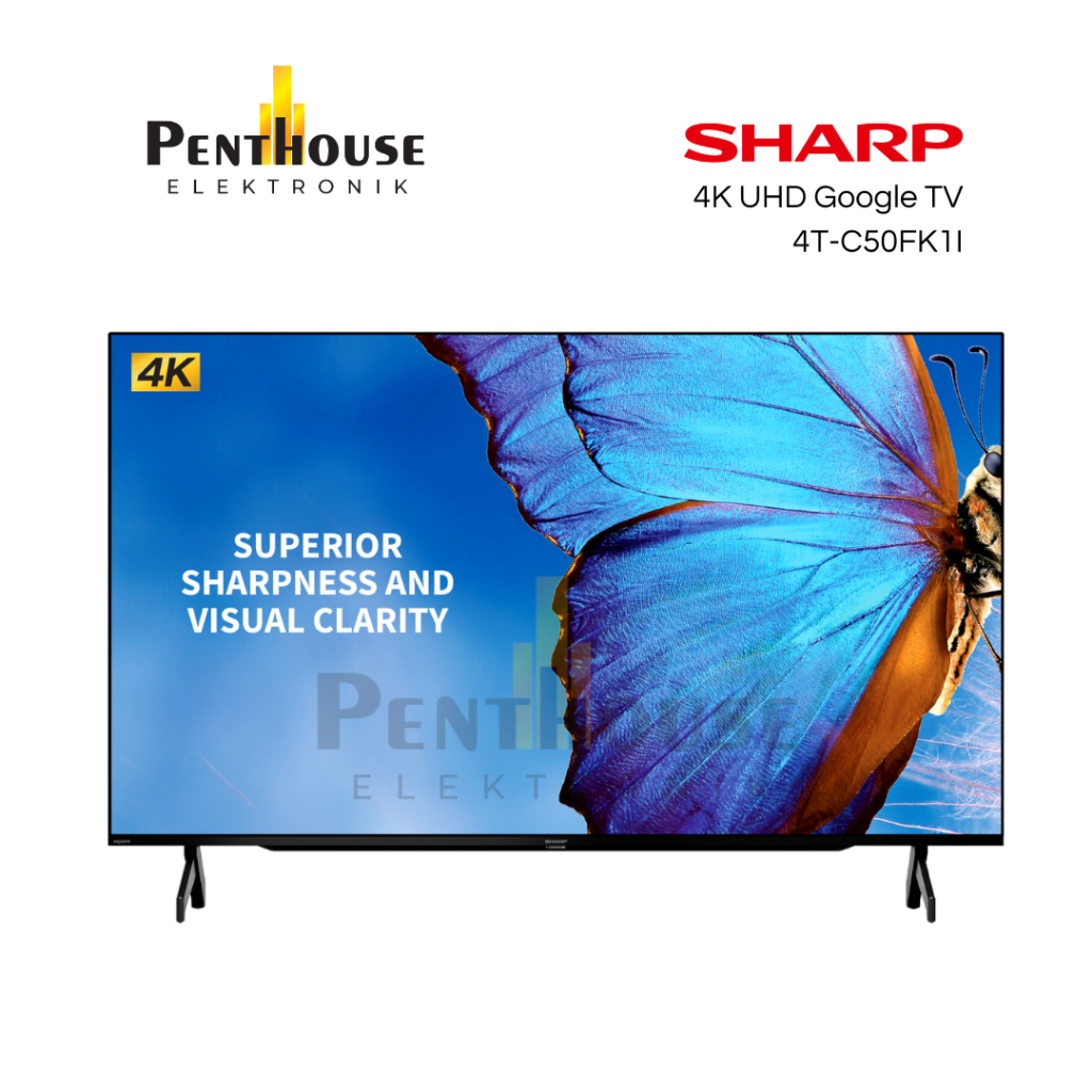 Sharp LED TV 4K 50 Inch Frameless Google TV 4T-C50FK1i / 4TC50FK1i 4K UHD with HDR