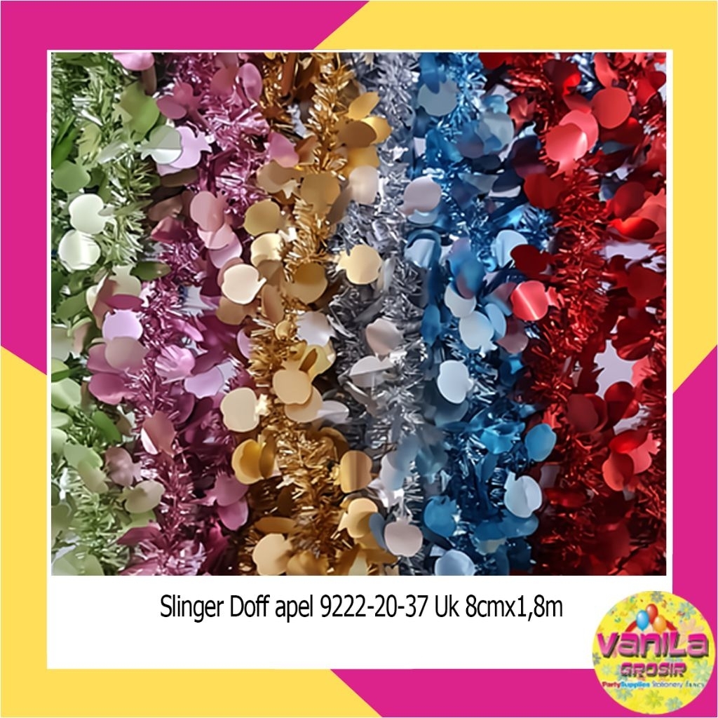 Slinger Doff Apel  , slinger Warna Warni, Hiasan Dekorasi,slinger dekorasi natal, slinger hiasan nat