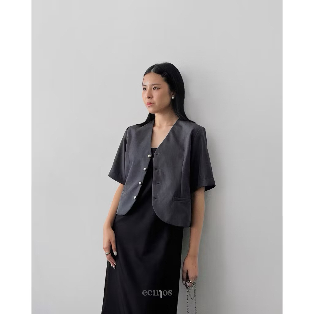 Preloved Ecinos - Spring Top Size L-XL Charcoal