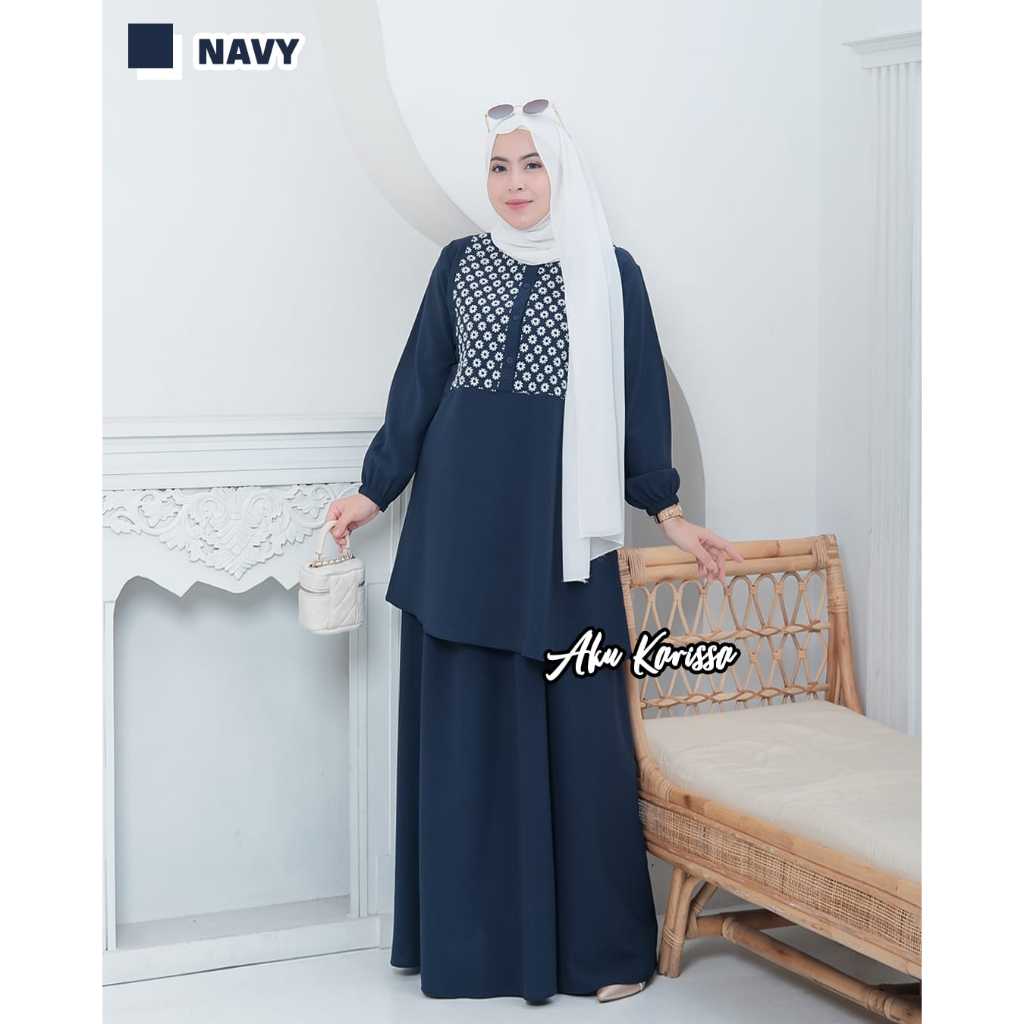 Baru zivalina set rok Ori Aku Karissa Tunik Polos Naqila Kekinian Best Seller Couple Murah Elegant M